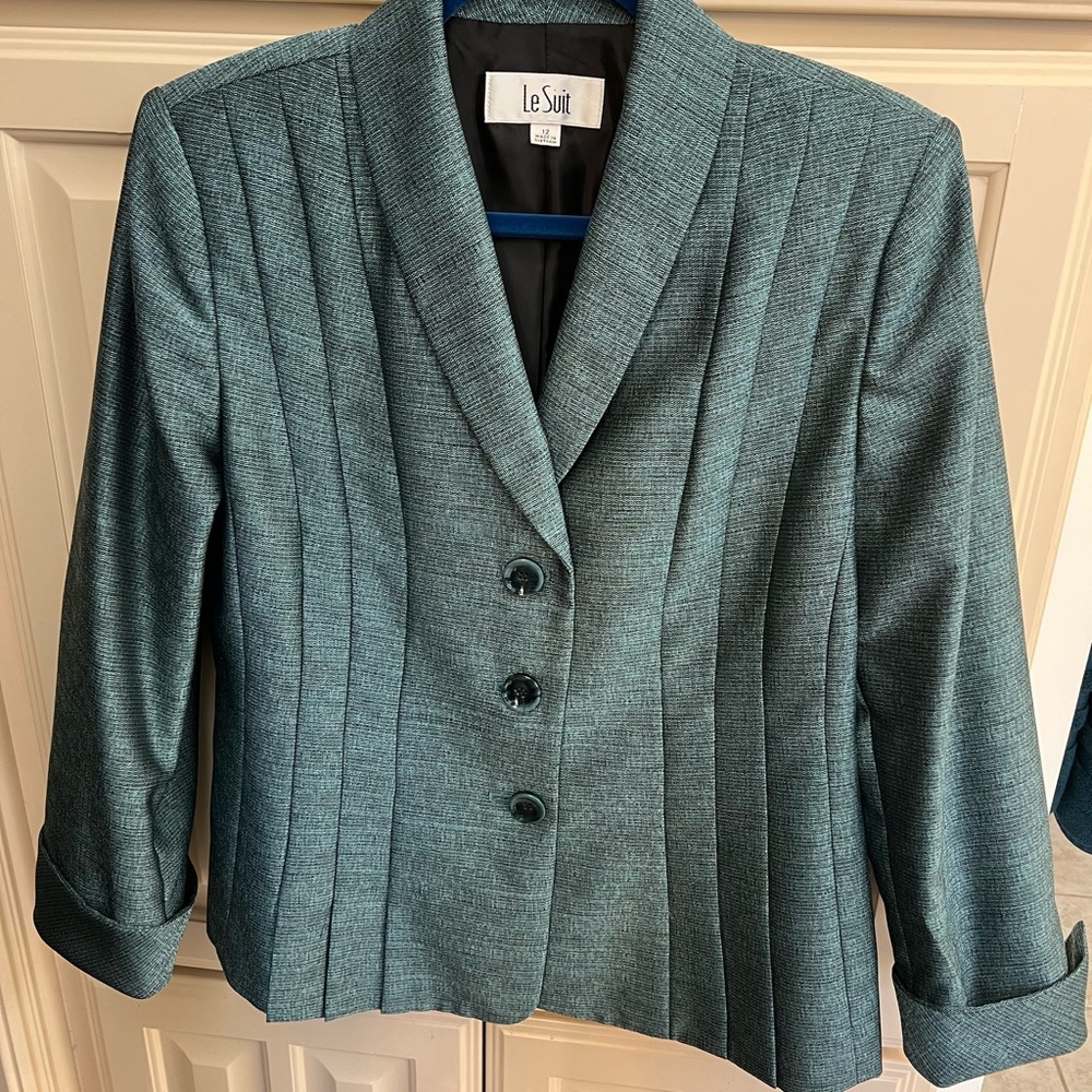 Le Suit Women's Gorgeous Teal pant set